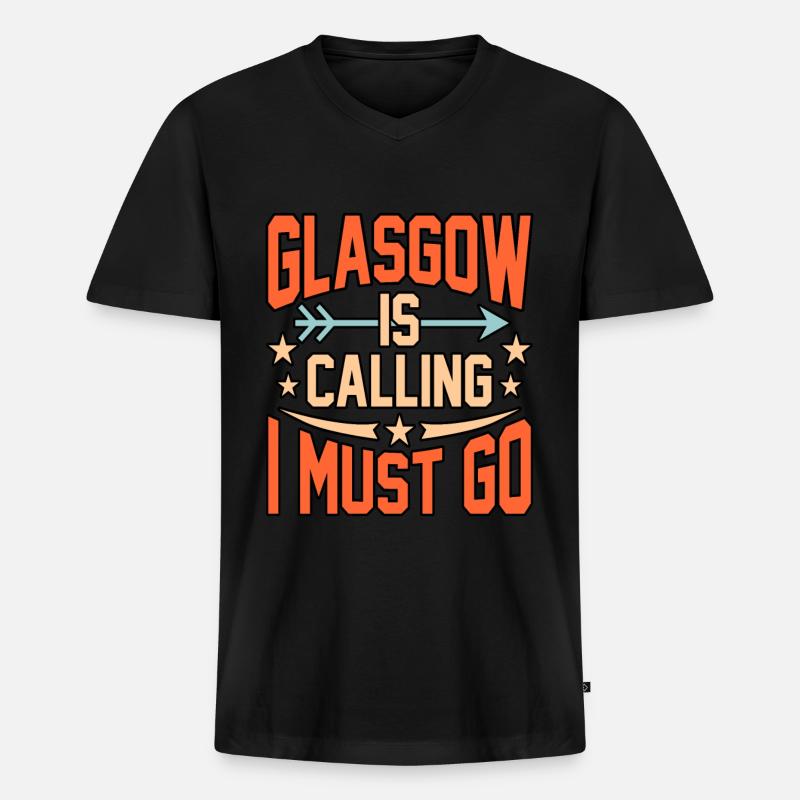 Glasgow reise geschenk - Männer Premium Bio T-Shirt mit V-Ausschnitt - Schwarz