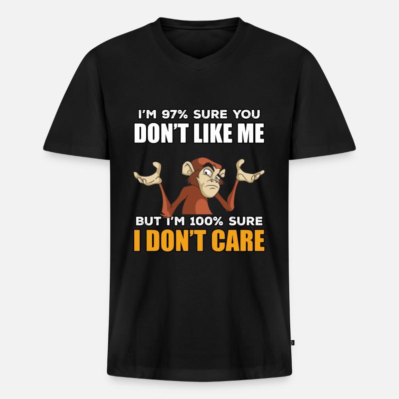 Lustiges Affe geschenk - Männer Premium Bio T-Shirt mit V-Ausschnitt - Schwarz