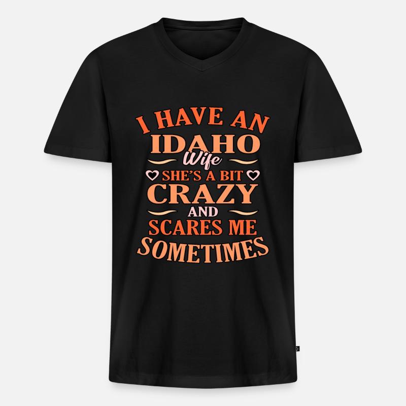 Idaho ehefrau lustiges Geschenk - Männer Premium Bio T-Shirt mit V-Ausschnitt - Schwarz