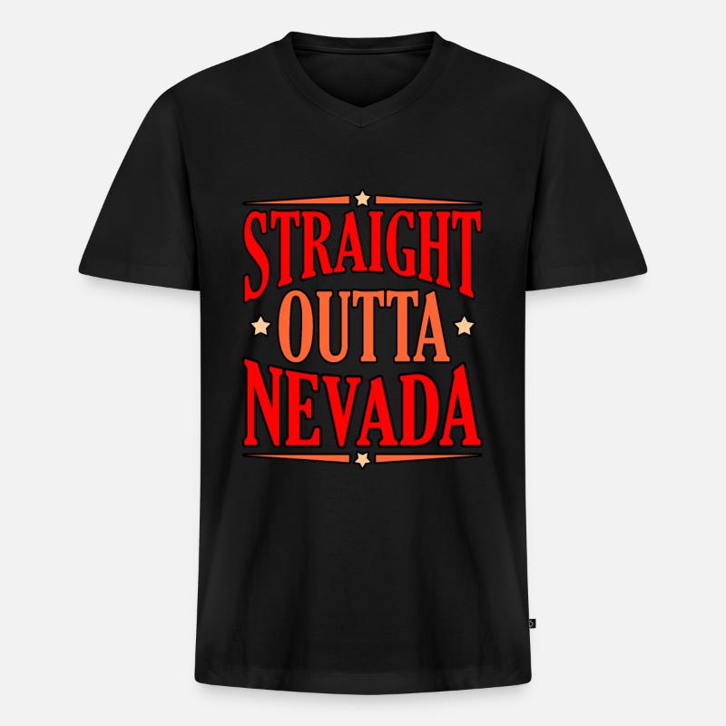 Direkt Aus Nevada Geschenk - Männer Premium Bio T-Shirt mit V-Ausschnitt - Schwarz