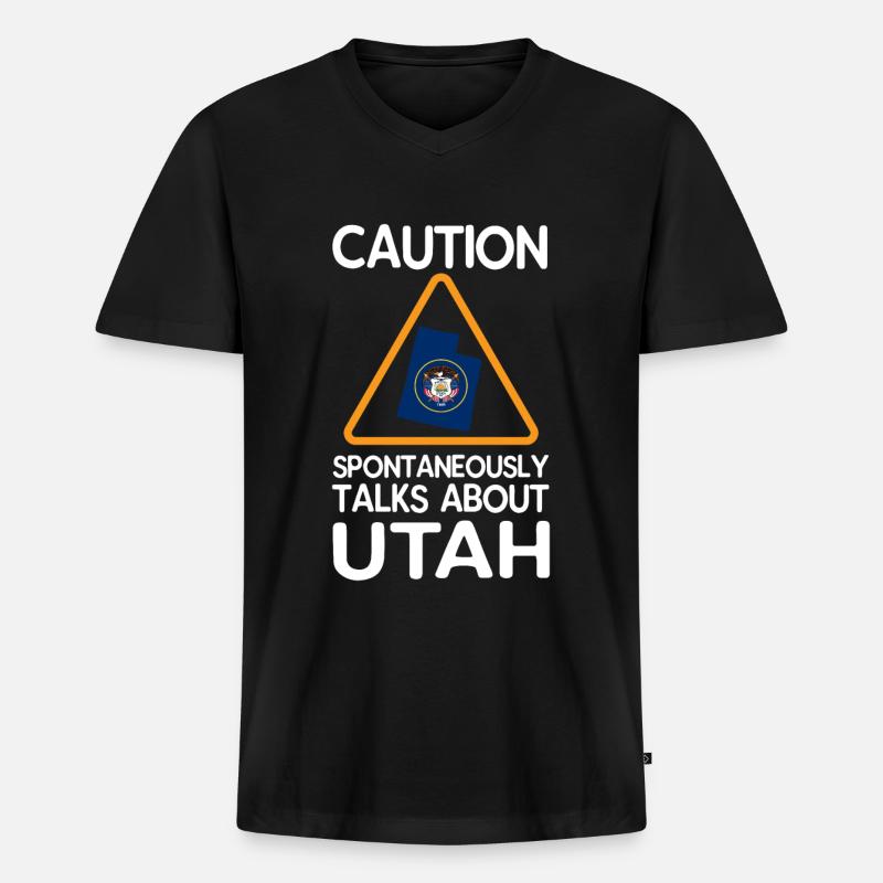 Utah - Männer Premium Bio T-Shirt mit V-Ausschnitt - Schwarz