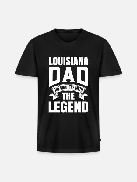 Louisiana father gift - Men's Premium Organic T-shirt with V-neck - black