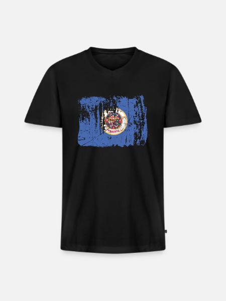 Proud Flag Gift of Minnesota - Men's Premium Organic T-shirt with V-neck - black