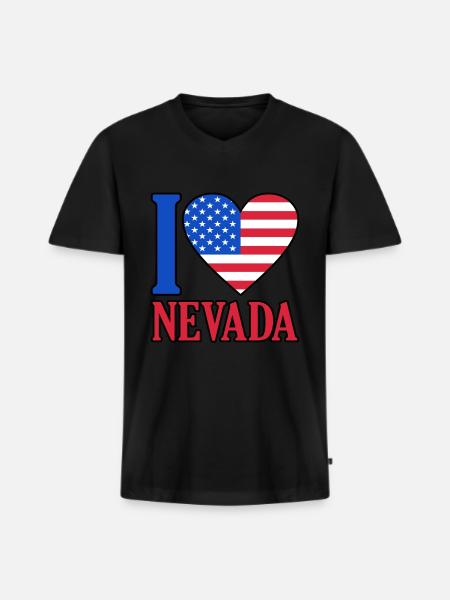 Nevada Usa flag gift - Men's Premium Organic T-shirt with V-neck - black