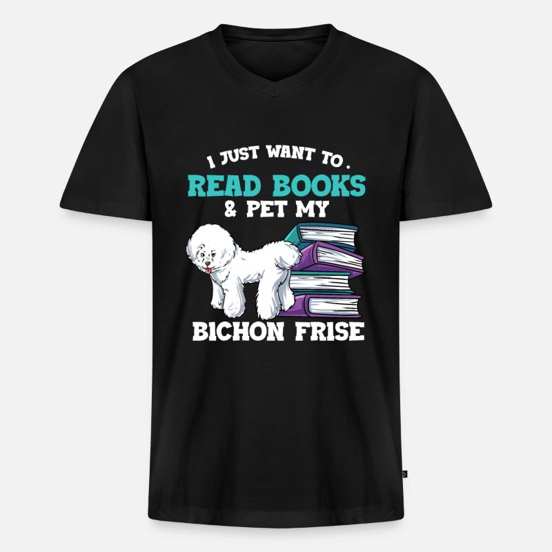 Lesen - Männer Premium Bio T-Shirt mit V-Ausschnitt - Schwarz
