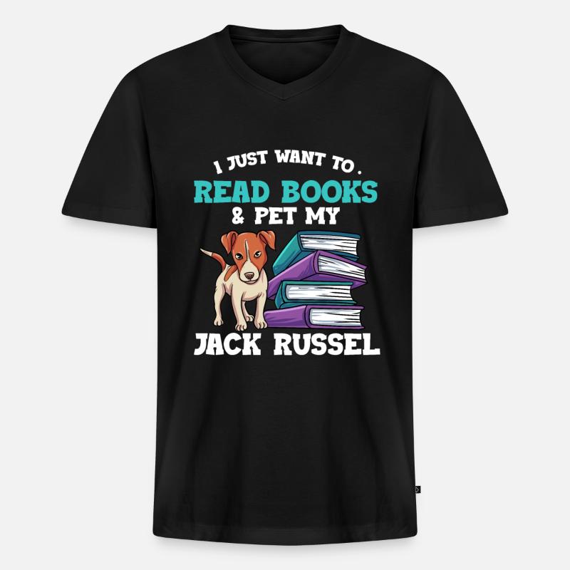 Lesen - Männer Premium Bio T-Shirt mit V-Ausschnitt - Schwarz