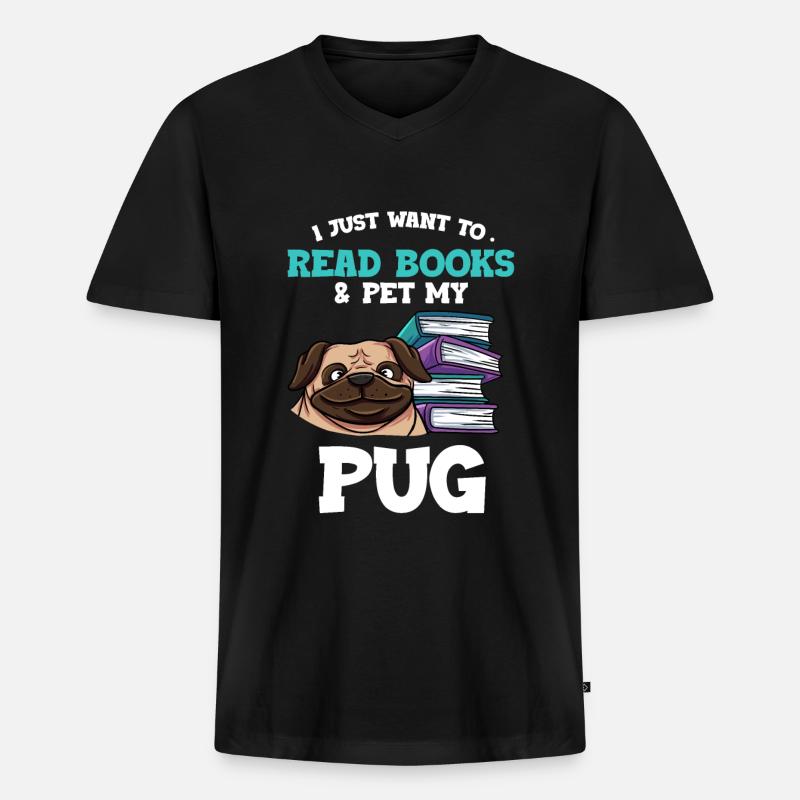 Lesen - Männer Premium Bio T-Shirt mit V-Ausschnitt - Schwarz