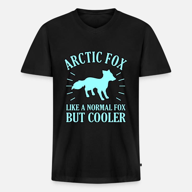 Polarfuchs - Männer Premium Bio T-Shirt mit V-Ausschnitt - Schwarz