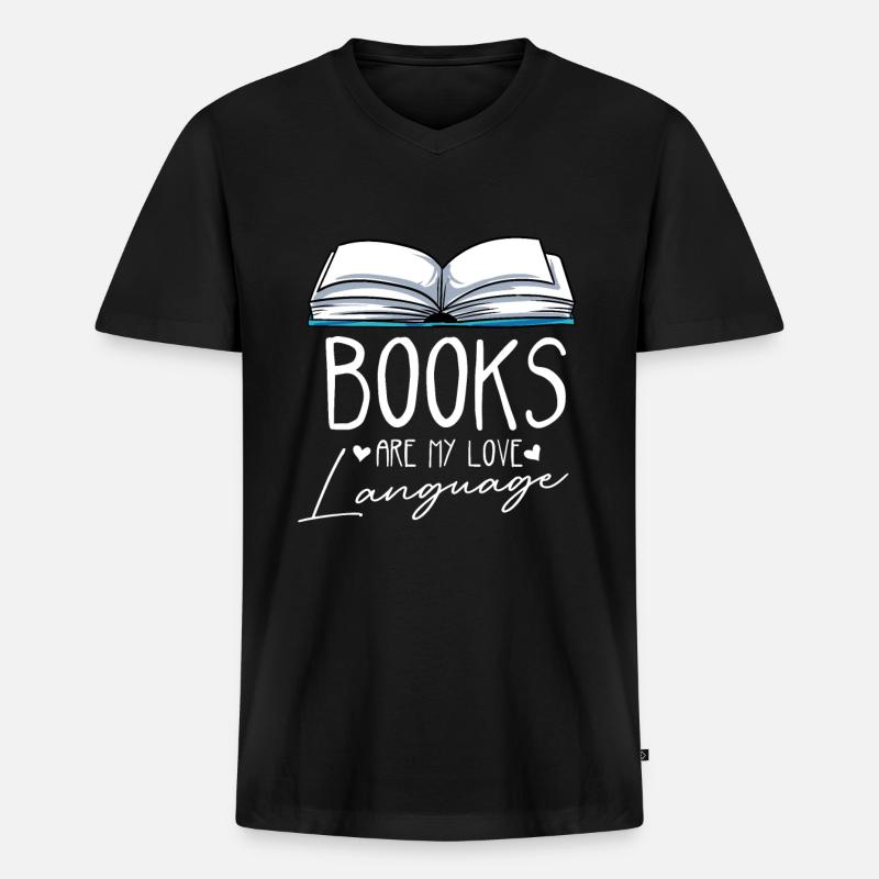 Lesen - Männer Premium Bio T-Shirt mit V-Ausschnitt - Schwarz