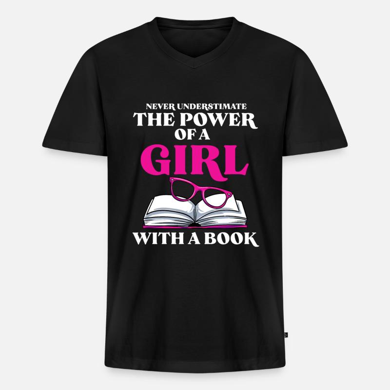 Lesen - Männer Premium Bio T-Shirt mit V-Ausschnitt - Schwarz