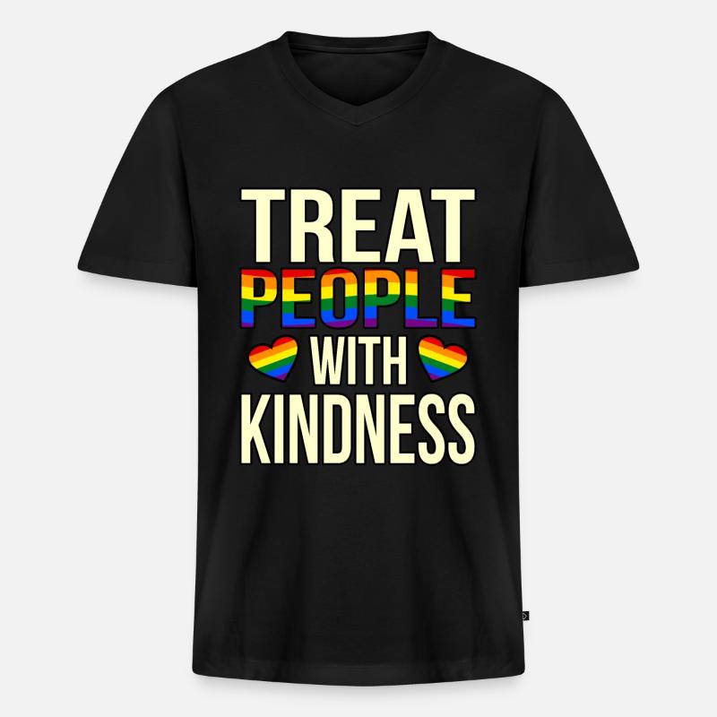 LGBT GAY Lesbisch Pride Geschenk - Männer Premium Bio T-Shirt mit V-Ausschnitt - Schwarz