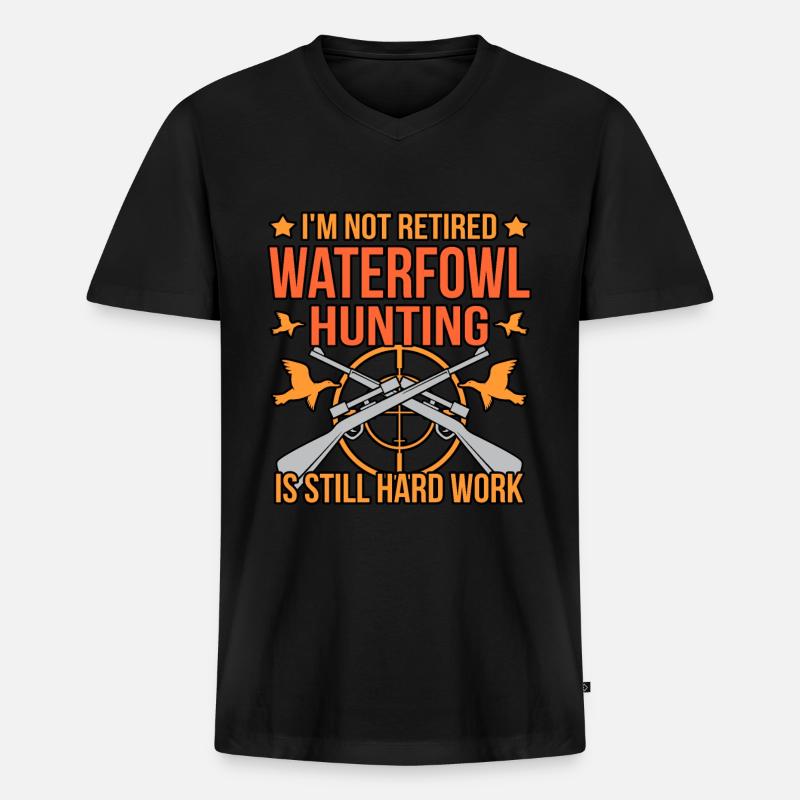 Geschenkidee für die Wasservogeljagd - Männer Premium Bio T-Shirt mit V-Ausschnitt - Schwarz