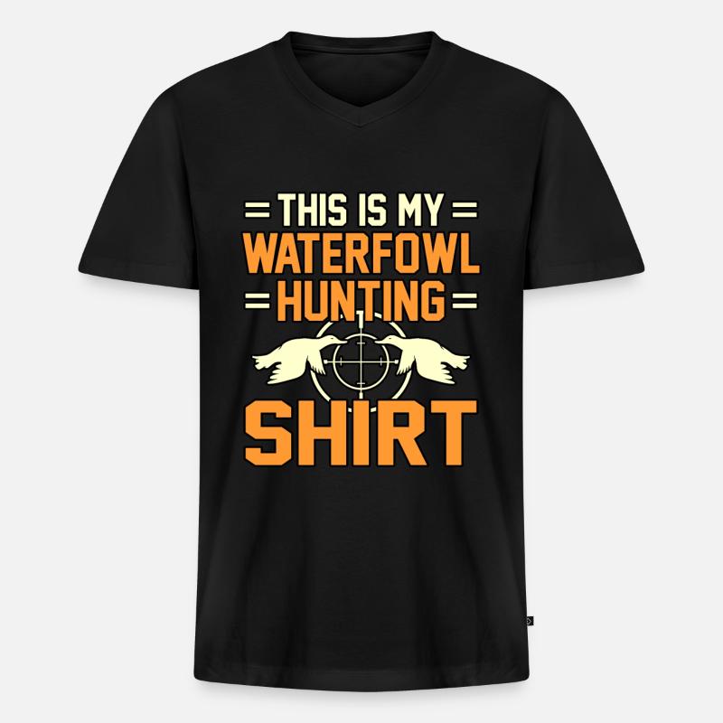 Geschenkidee für die Wasservogeljagd - Männer Premium Bio T-Shirt mit V-Ausschnitt - Schwarz