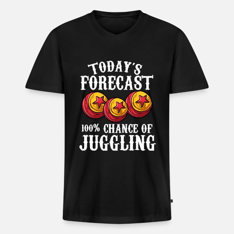 Jonglieren - Männer Premium Bio T-Shirt mit V-Ausschnitt - Schwarz