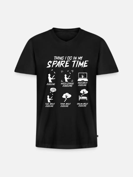 Jonglieren - Männer Premium Bio T-Shirt mit V-Ausschnitt - Schwarz