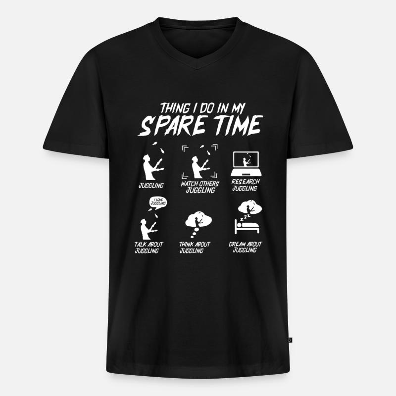 Jonglieren - Männer Premium Bio T-Shirt mit V-Ausschnitt - Schwarz