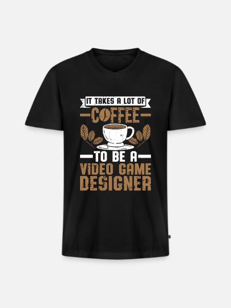 Video Game Designer - Männer Premium Bio T-Shirt mit V-Ausschnitt - Schwarz