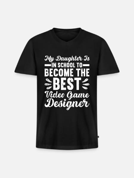 Video Game Designer - Männer Premium Bio T-Shirt mit V-Ausschnitt - Schwarz