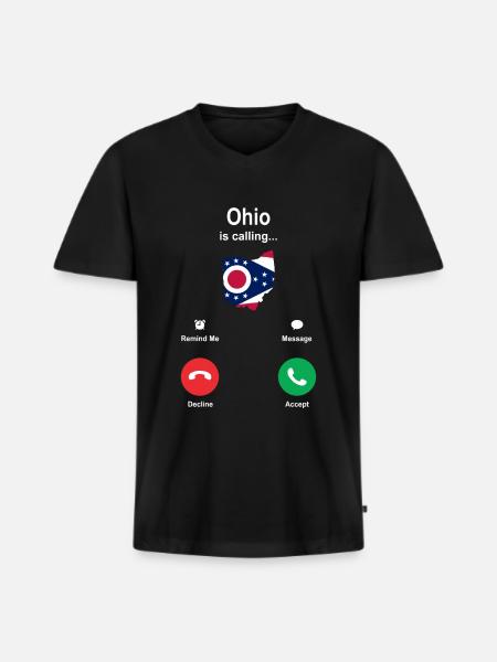 Visit to Ohio Gift - Men's Premium Organic T-shirt with V-neck - black