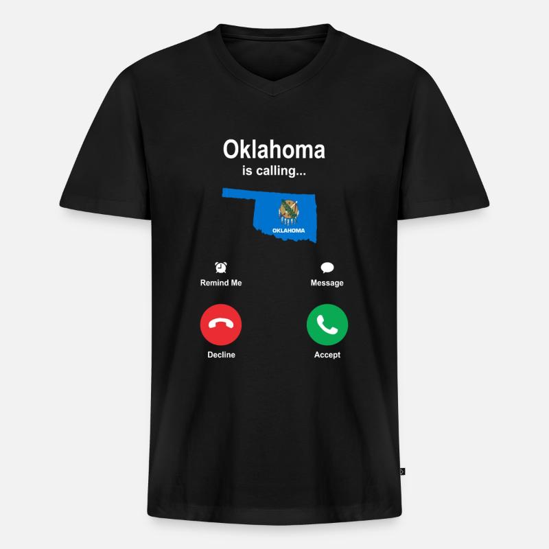 Besuch In Oklahoma Geschenk - Männer Premium Bio T-Shirt mit V-Ausschnitt - Schwarz