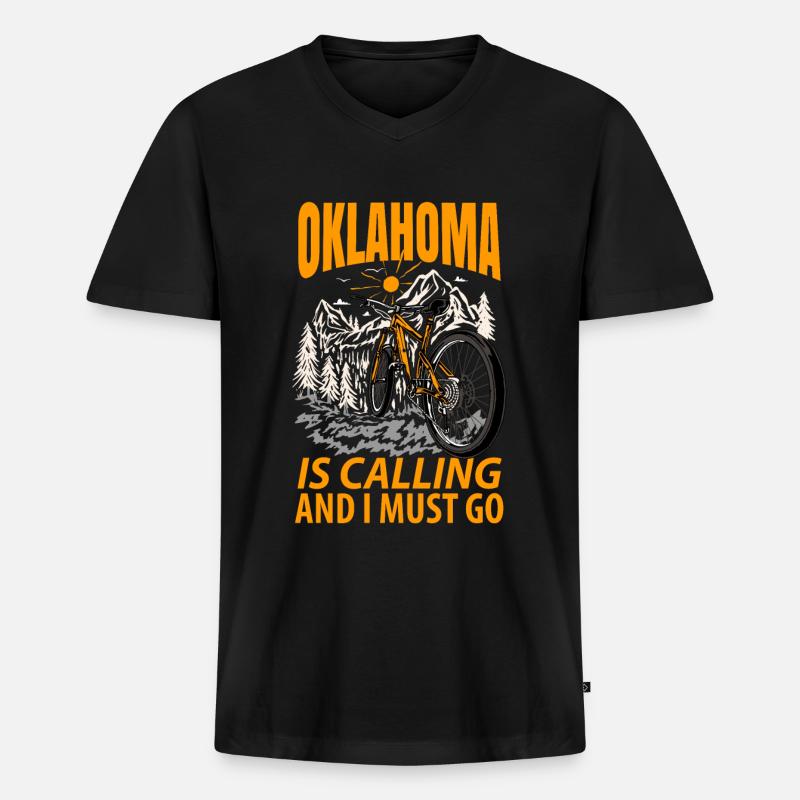 Reisendes Oklahoma geschenk - Männer Premium Bio T-Shirt mit V-Ausschnitt - Schwarz