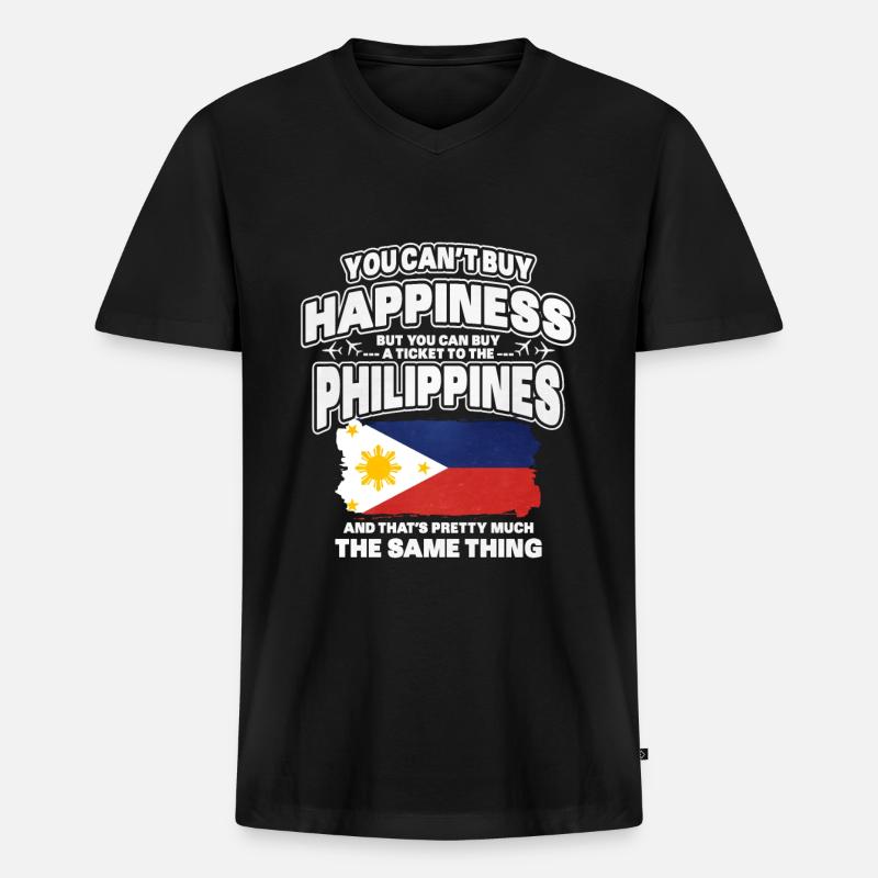 Philippinen - Männer Premium Bio T-Shirt mit V-Ausschnitt - Schwarz