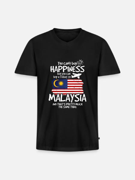 Malaysia - Men's Premium Organic T-shirt with V-neck - black