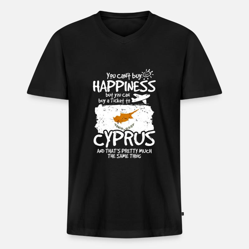 Zypern - Männer Premium Bio T-Shirt mit V-Ausschnitt - Schwarz