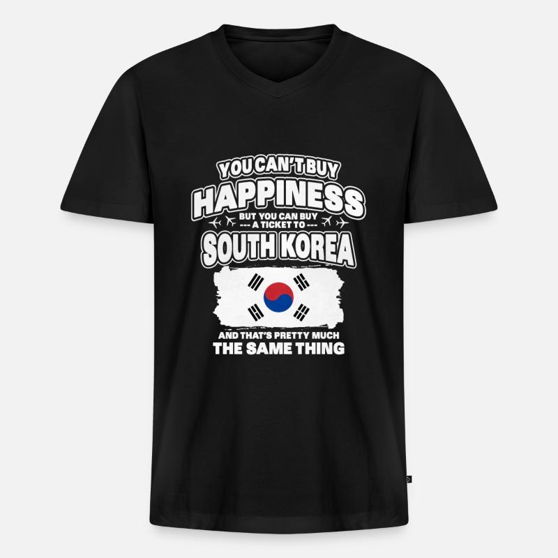 Mongolei - Männer Premium Bio T-Shirt mit V-Ausschnitt - Schwarz