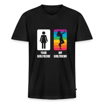 Lgbtq-gleichstellungsgeschenk - Männer Premium Bio T-Shirt mit V-Ausschnitt - Schwarz - Vorne - Nico (187cm)