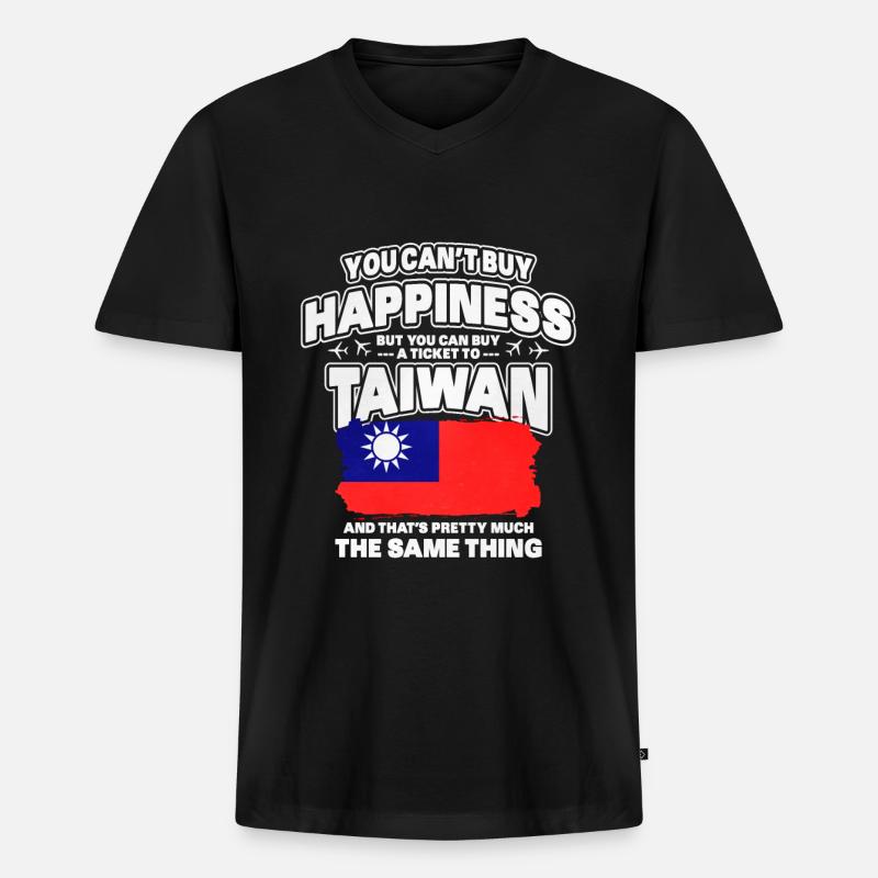 Taiwan - Männer Premium Bio T-Shirt mit V-Ausschnitt - Schwarz