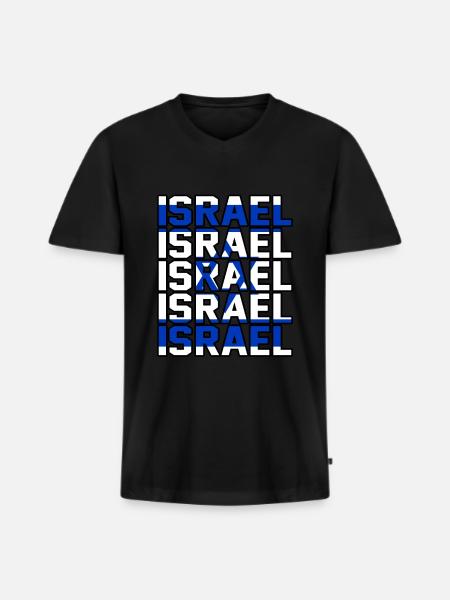 Israel - Men's Premium Organic T-shirt with V-neck - black