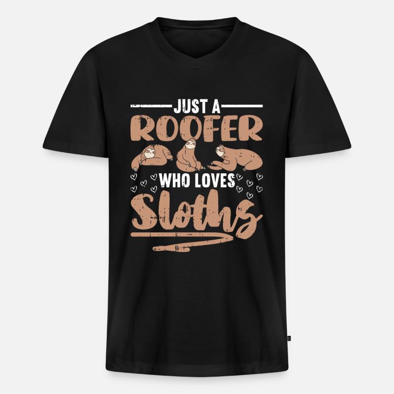 Bauarbeiter Dachdecker Geschenkidee - Männer Premium Bio T-Shirt mit V-Ausschnitt - Schwarz