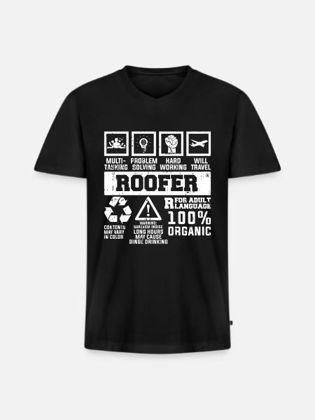 Bauarbeiter Dachdecker Geschenkidee - Männer Premium Bio T-Shirt mit V-Ausschnitt - Schwarz