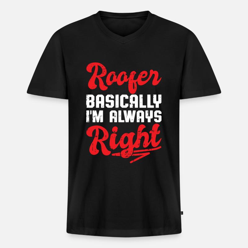 Bauarbeiter Dachdecker Geschenkidee - Männer Premium Bio T-Shirt mit V-Ausschnitt - Schwarz