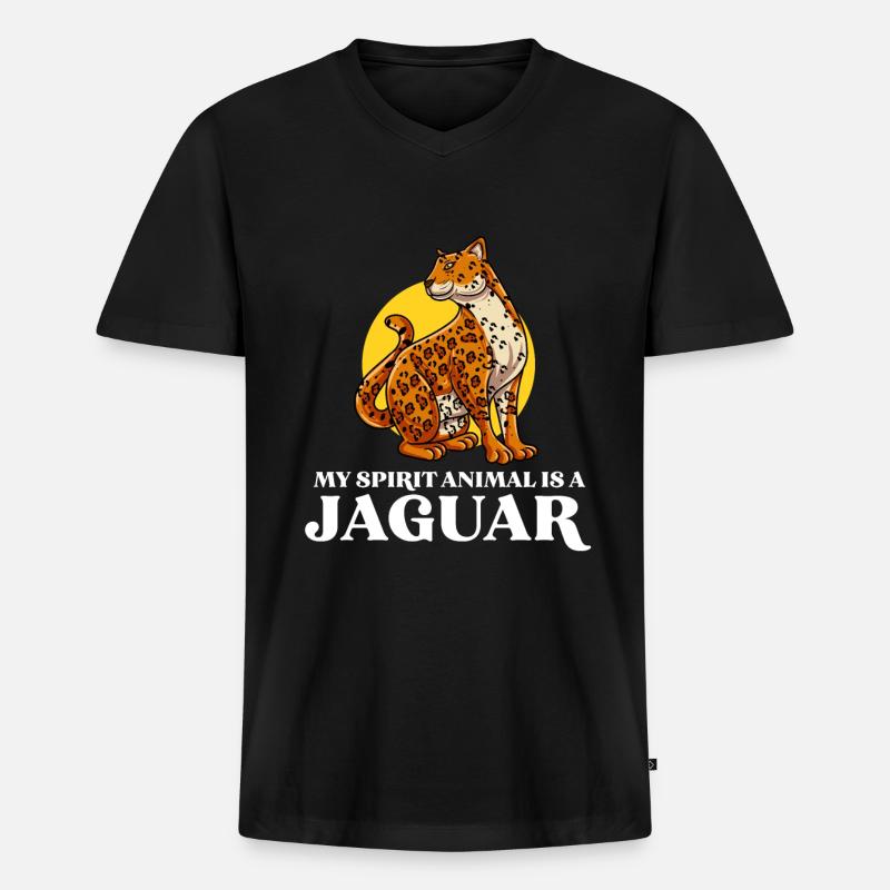 Jaguar Geschenkidee - Männer Premium Bio T-Shirt mit V-Ausschnitt - Schwarz