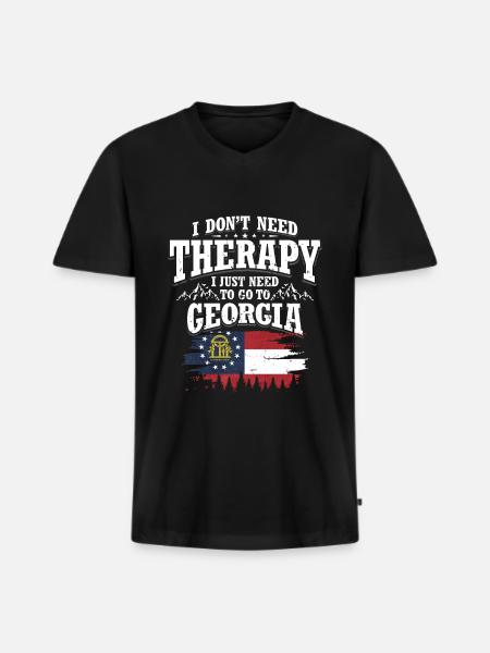 Georgia - Männer Premium Bio T-Shirt mit V-Ausschnitt - Schwarz
