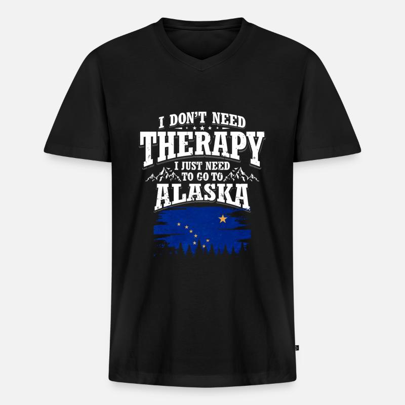 Alaska - Männer Premium Bio T-Shirt mit V-Ausschnitt - Schwarz