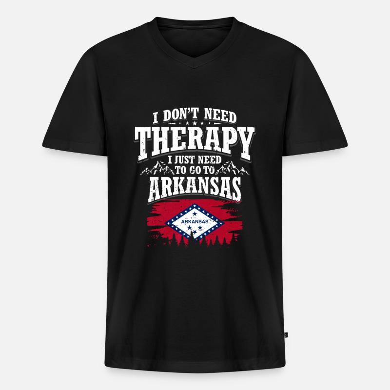 Arkansas - Männer Premium Bio T-Shirt mit V-Ausschnitt - Schwarz