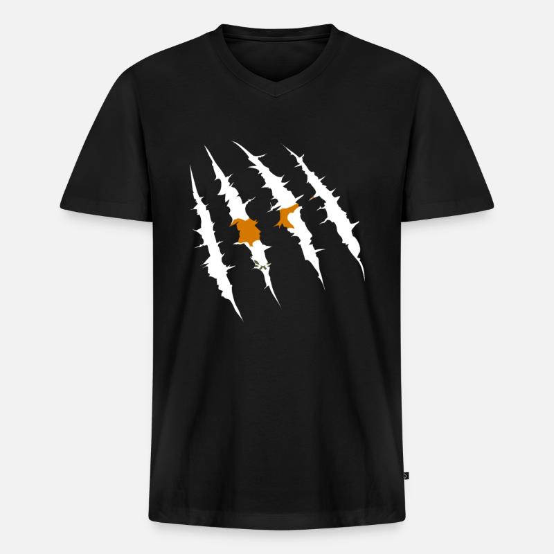 Zypern - Männer Premium Bio T-Shirt mit V-Ausschnitt - Schwarz
