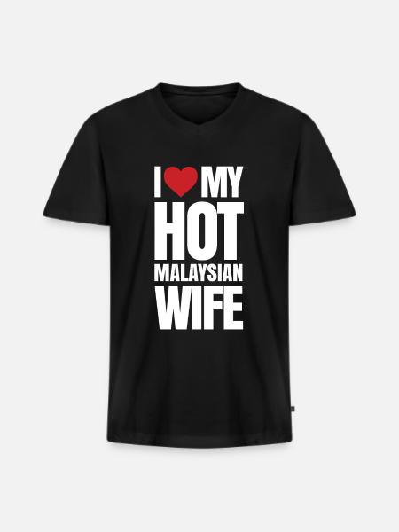 Malaysia - Men's Premium Organic T-shirt with V-neck - black