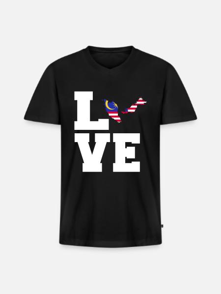 Malaysia - Men's Premium Organic T-shirt with V-neck - black