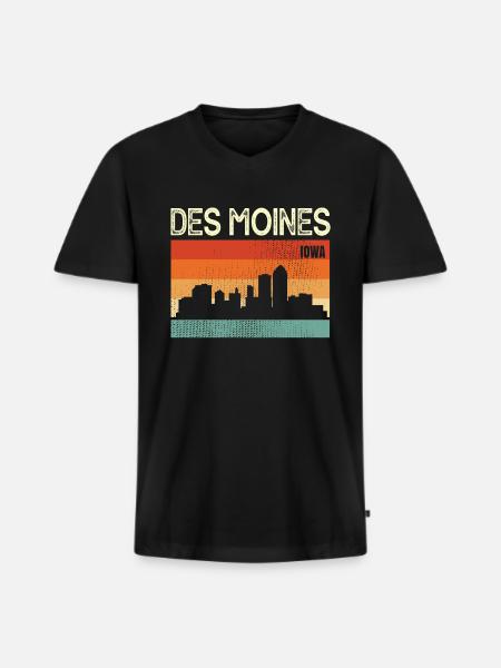 Des Moines Iowa - Men's Premium Organic T-shirt with V-neck - black