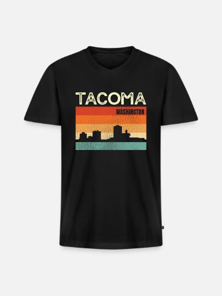 Tacoma Washington - Men's Premium Organic T-shirt with V-neck - black