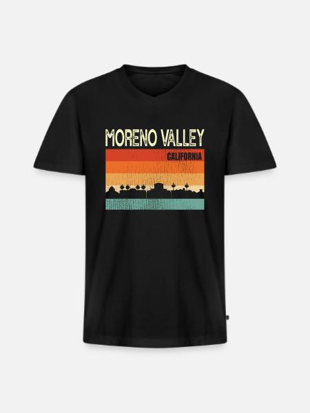 Moreno Valley California - Men's Premium Organic T-shirt with V-neck - black