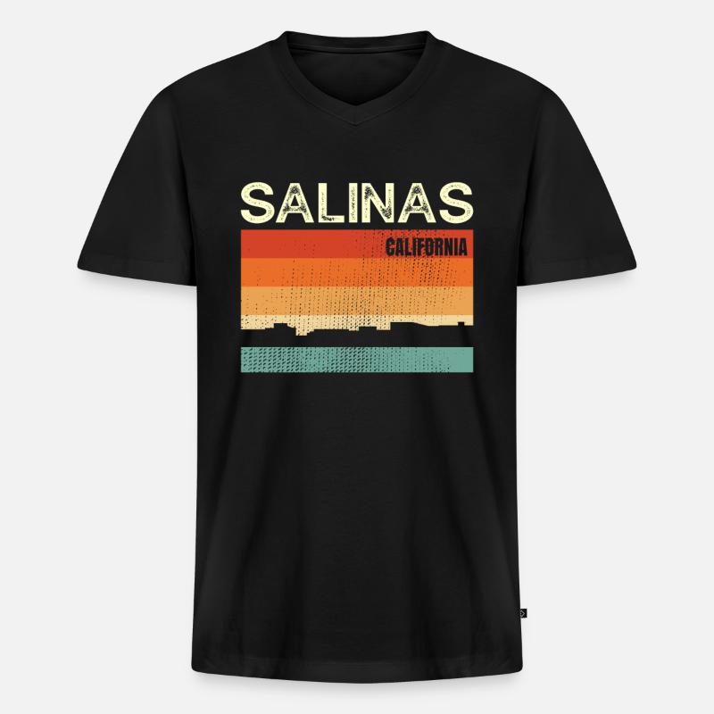 Salinas - Männer Premium Bio T-Shirt mit V-Ausschnitt - Schwarz