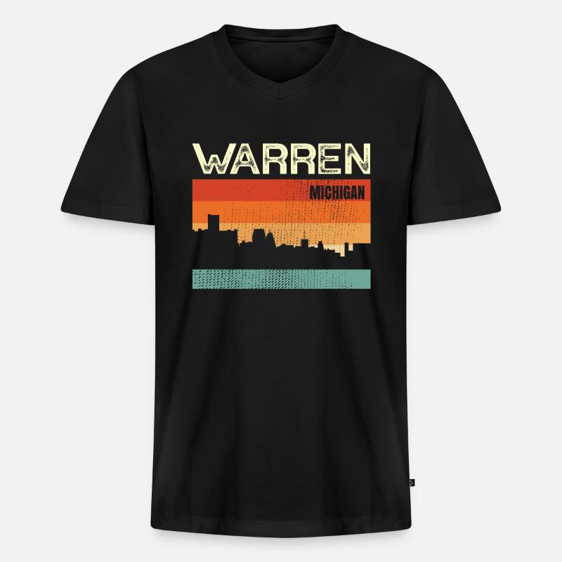 Labyrinth - Männer Premium Bio T-Shirt mit V-Ausschnitt - Schwarz