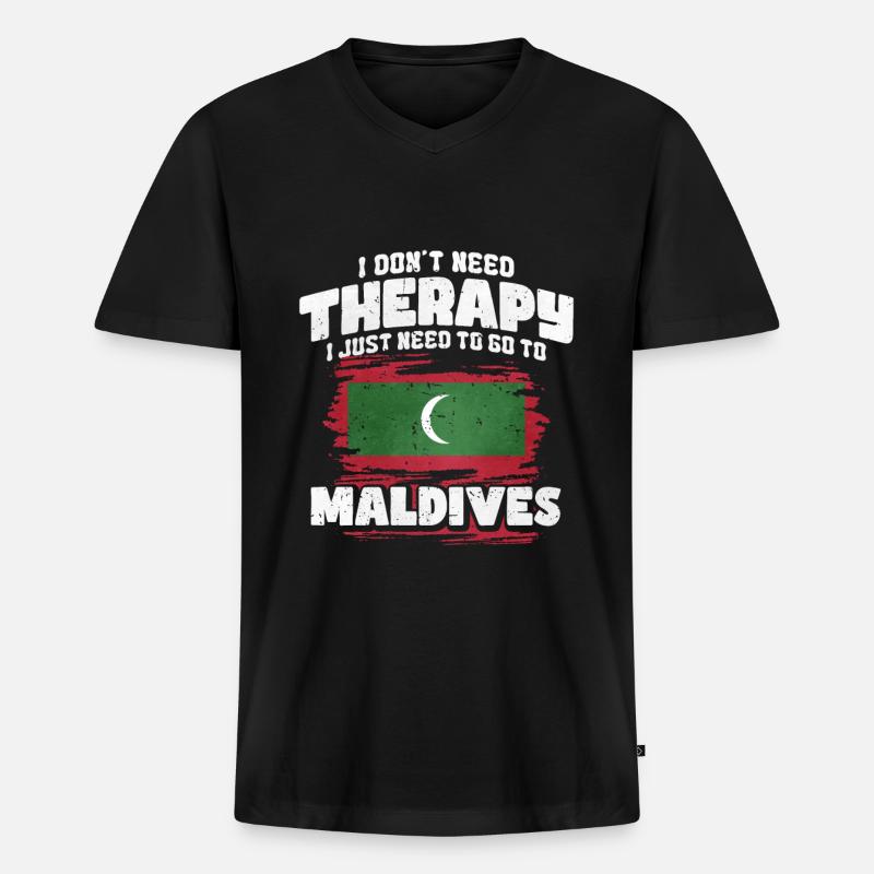 Malediven - Männer Premium Bio T-Shirt mit V-Ausschnitt - Schwarz