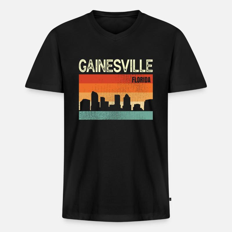 Gainesville - Männer Premium Bio T-Shirt mit V-Ausschnitt - Schwarz