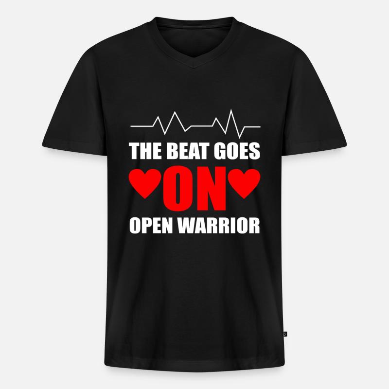 Operation Am Offen Herzen Geschenk - Männer Premium Bio T-Shirt mit V-Ausschnitt - Schwarz